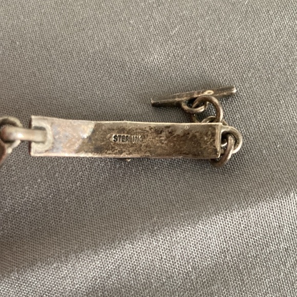 Sterling Silver and Onyx Toggle Bracelet - Picture 5 of 6